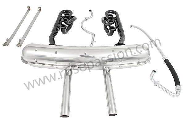 P116282 - 46 mm super sports exhaust kit, steel spaghetti version + stainless steel racing silencer with 2 central outlets contains 2 steel spaghettis + 1 stainless steel silencer + 2 oil hoses + 2 stainless steel straps for Porsche 911 G • 1976 • 2.7 • Targa • Manual gearbox, 5 speed