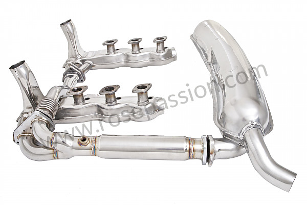 P116320 - Exhaust kit containing 2 stainless steel heat exchangers + removal stainless steel intermediate silencer + stainless steel link tube + stainless steel silencer 1 outlet for Porsche 911 G • 1975 • 2.7 • Targa • Automatic gearbox