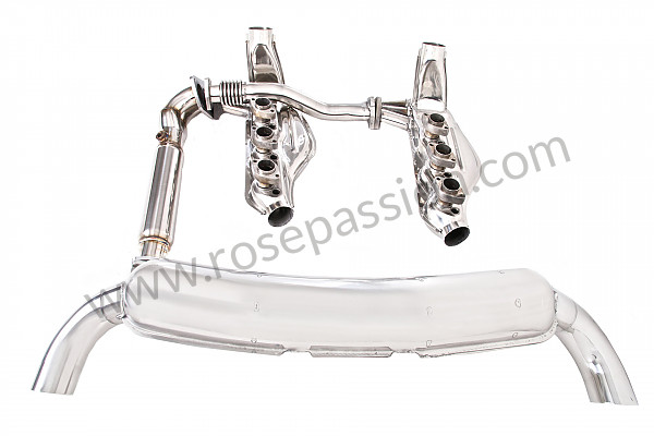 P116326 - Exhaust kit containing 2 stainless steel heat exchangers + removal stainless steel intermediate silencer + stainless steel link tube + stainless steel racing silencer 2 x 84 mm outlets for Porsche 911 G • 1989 • 3.2 g50 • Cabrio • Manual gearbox, 5 speed