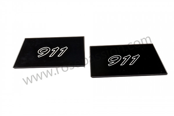 P129221 - Pair of interior door handles with black anodized logo for Porsche 911 Turbo / 911T / GT2 / 965 • 1979 • 3.3 turbo • Coupe • Manual gearbox, 4 speed