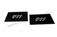 P129221 - Poignée de porte intérieur avec logo noir anodise la paire 为了 Porsche 911 Turbo / 911T / GT2 / 965 • 1975 • 3.0 turbo • Coupe