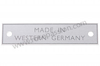 P129324 - Schild unter fronthaube "made in western germany" für Porsche 