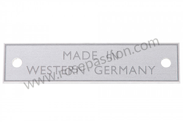 P129324 - Schild unter fronthaube "made in western germany" für Porsche 356C • 1965 • 1600 c (616 / 15) • Coupe karmann c • 4-gang-handschaltgetriebe