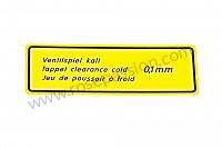 P129336 - Valve clearance label 356 initial versions 1300 +1500 for Porsche 356a • 1957 • 1300 s (589 / 2) • Speedster a t1 • Manual gearbox, 4 speed