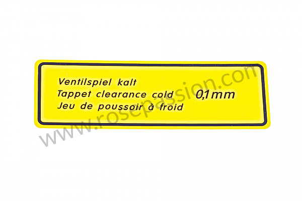 P129336 - Valve clearance label 356 initial versions 1300 +1500 for Porsche 356a • 1955 • 1300 (506 / 2) • Cabrio a t1 • Manual gearbox, 4 speed
