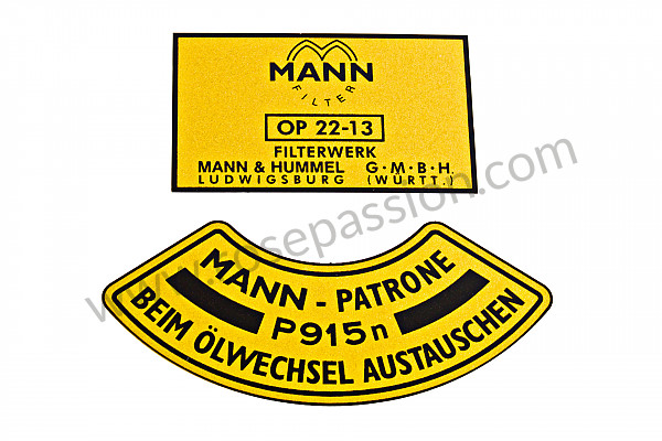 P129342 - Abziehbild ölfilter mann 356 (je 2) für Porsche 356B T5 • 1960 • 1600 s (616 / 2 t5) • Cabrio b t5 • 4-gang-handschaltgetriebe