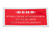 P129348 - Behr sticker on right air inlet 356 6-speed box / c for Porsche 356C • 1964 • 1600 c (616 / 15) • Cabrio c • Manual gearbox, 4 speed