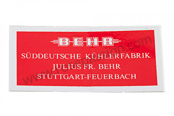 P129348 - Behr sticker on right air inlet 356 6-speed box / c for Porsche 356C • 1964 • 1600 c (616 / 15) • Cabrio c • Manual gearbox, 4 speed