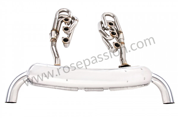 P129673 - 42 mm stainless steel spaghetti exhaust kit + stainless steel silencer 2 x 70 mm outlets for Porsche 911 Classic • 1973 • 2.4e • Targa • Manual gearbox, 4 speed