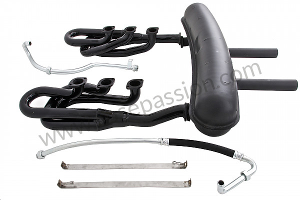 P129681 - 42 mm super sports exhaust kit, steel spaghetti version + steel racing silencer with twin central outlets contains 2 steel spaghettis + 1 steel silencer + 2 oil hoses + 2 stainless steel straps for Porsche 911 G • 1977 • 3.0 carrera • Targa • Manual gearbox, 4 speed