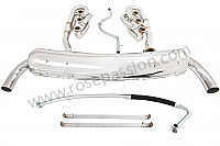 P129684 - 42 mm super sports exhaust kit, stainless steel spaghetti version + stainless steel silencer 2 x 70 mm outlets contains 2 stainless steel spaghettis + 1 stainless steel silencer + 2 oil hoses + 2 stainless steel straps for Porsche 911 G • 1977 • 2.7 • Coupe • Automatic gearbox