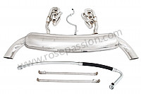 P129686 - 42 mm super sports exhaust kit, stainless steel spaghetti version + stainless steel silencer 2 x 84 mm outlets contains 2 stainless steel spaghettis + 1 stainless steel silencer + 2 oil hoses + 2 stainless steel straps for Porsche 911 G • 1979 • 3.0sc • Coupe • Manual gearbox, 5 speed
