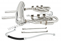 P129687 - 42 mm super sports exhaust kit, stainless steel spaghetti version + stainless steel racing silencer with 2 central outlets contains 2 stainless steel spaghettis + 1 stainless steel silencer + 2 oil hoses + 2 stainless steel straps for Porsche 911 G • 1989 • 3.2 g50 • Targa • Manual gearbox, 5 speed