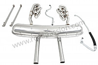 P129687 - 42 mm super sports exhaust kit, stainless steel spaghetti version + stainless steel racing silencer with 2 central outlets contains 2 stainless steel spaghettis + 1 stainless steel silencer + 2 oil hoses + 2 stainless steel straps for Porsche 911 G • 1979 • 3.0sc • Coupe • Automatic gearbox