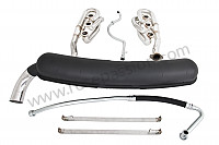 P129689 - 42 mm super sports exhaust kit, stainless steel spaghetti version + steel racing silencer 1 outlet contains 2 stainless steel spaghettis + 1 steel silencer + 2 oil hoses + 2 stainless steel straps for Porsche 911 G • 1976 • 3.0 carrera • Targa • Manual gearbox, 5 speed