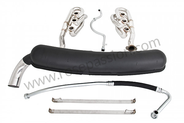 P129689 - 42 mm super sports exhaust kit, stainless steel spaghetti version + steel racing silencer 1 outlet contains 2 stainless steel spaghettis + 1 steel silencer + 2 oil hoses + 2 stainless steel straps for Porsche 911 G • 1976 • 2.7 • Targa • Manual gearbox, 4 speed