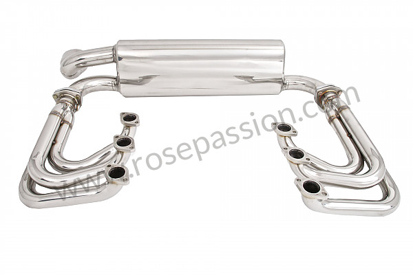 P133503 - Stainless steel spaghetti exhaust kit + stainless steel silencer 1 outlet for Porsche 964 / 911 Carrera 2/4 • 1990 • 964 carrera 2 • Cabrio • Automatic gearbox