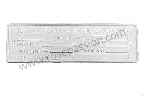 P137618 - 4 line constructor plate for Porsche 911 Turbo / 911T / GT2 / 965 • 1988 • 3.3 turbo • Cabrio • Manual gearbox, 4 speed