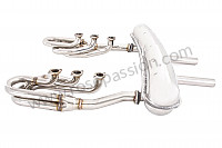 P141762 - 46 mm stainless steel spaghetti exhaust kit + sports stainless steel silencer 2 central outlets for Porsche 