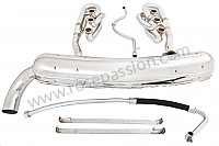 P141765 - 46 mm super sports exhaust kit, stainless steel spaghetti version + stainless steel silencer 1 x 70 mm outlet contains 2 stainless steel spaghettis + 1 stainless steel silencer + 2 oil hoses + 2 stainless steel straps for Porsche 911 G • 1977 • 2.7 • Coupe • Automatic gearbox