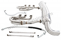P141768 - 46 mm super sports exhaust kit, stainless steel spaghetti version + stainless steel silencer 2 x 84 mm outlets contains  2 stainless steel spaghettis + 1 stainless steel silencer + 2 oil hoses + 2 stainless steel straps for Porsche 911 G • 1977 • 3.0 carrera • Targa • Manual gearbox, 4 speed