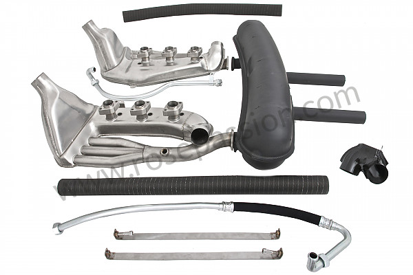 P147874 - Super sports stainless steel ssi exhaust kit with steel silencer 2 central outlets contains 2 stainless steel heat exchangers ssi + 1 steel silencer + 2 oil hoses + 2 stainless steel straps +  2 hoses + 1 y for heating system modification for Porsche 911 G • 1989 • 3.2 g50 • Cabrio • Manual gearbox, 5 speed