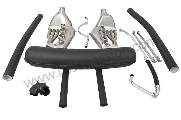 P147874 - Super sports stainless steel ssi exhaust kit with steel silencer 2 central outlets contains 2 stainless steel heat exchangers ssi + 1 steel silencer + 2 oil hoses + 2 stainless steel straps +  2 hoses + 1 y for heating system modification for Porsche 911 G • 1986 • 3.2 • Targa • Manual gearbox, 5 speed