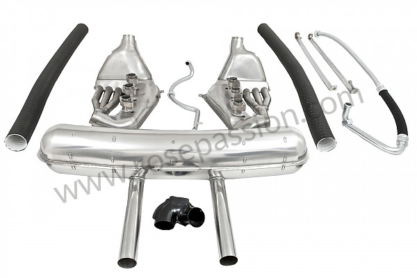 P147876 - Super sports stainless steel ssi exhaust kit with stainless steel silencer 2 central outlets contains 2 stainless steel heat exchangers ssi + 1 stainless steel silencer + 2 oil hoses + 2 stainless steel straps +  2 hoses + 1 y for heating system modificat for Porsche 911 G • 1988 • 3.2 g50 • Cabrio • Manual gearbox, 5 speed