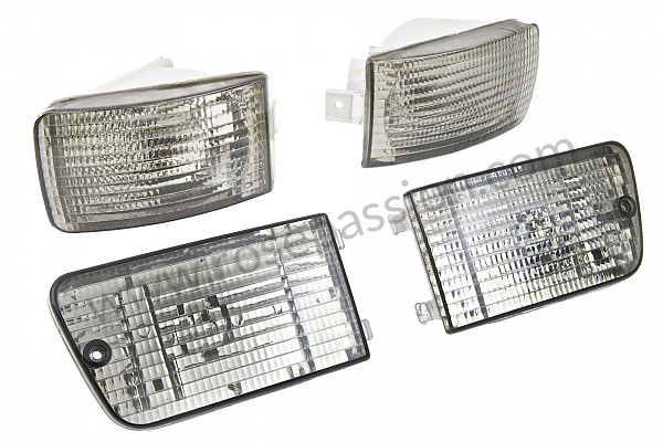 P173756 - Set of smoked front indicator lights, 964 (2 indicator lights + 2 side glass lenses) for Porsche 964 / 911 Carrera 2/4 • 1990 • 964 carrera 2 • Targa • Automatic gearbox