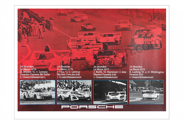 P173766 - Poster showing le mans rankings 1974 to 1979 for Porsche 