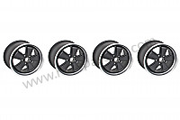 P190167 - Original fuchs wheels, 17 inch, set of 4 wheels, 7 and 8 inch (black finish) for Porsche 964 / 911 Carrera 2/4 • 1990 • 964 carrera 2 • Cabrio • Manual gearbox, 5 speed