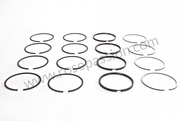 P198442 - Kit of 4 complete sets of piston rings for 1750 cc cylinder and piston kit 356 and 912 (version with 4 rings per piston) for Porsche 356a • 1956 • 1300 s (589 / 2) • Coupe a t1 • Manual gearbox, 4 speed