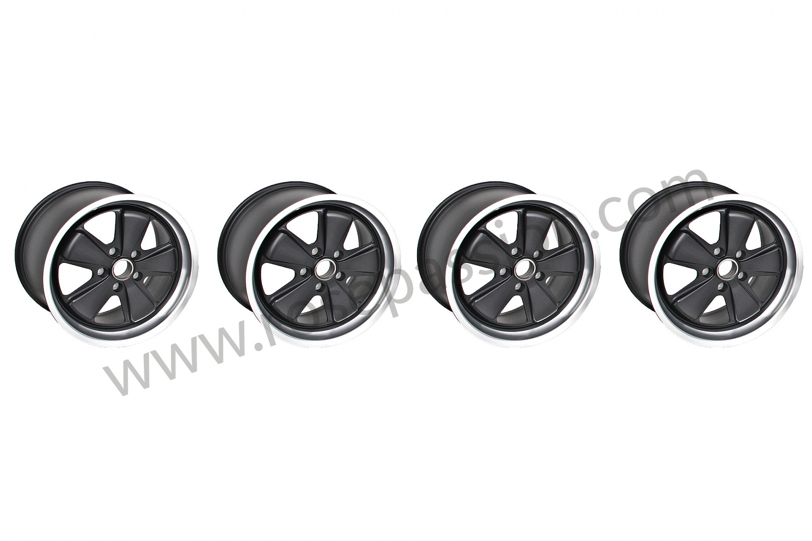 P198444 - Fuchs wheels, 18 inch, set of 4 wheels (black finish) 8 and 10 -  ET52 FRONT + ET65 REAR INCHES for Porsche 993 / 911 Carrera / 1996 / 993  carrera 2 / Targa / Manual gearbox, 6 speed