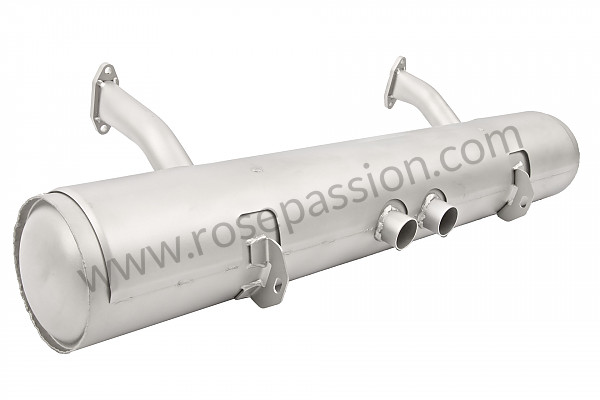 P198447 - Stainless steel rear silencer (silencer with long inlets) for Porsche 356B T5 • 1959 • 1600 s (616 / 2 t5) • Roadster b t5 • Manual gearbox, 4 speed