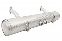 P198447 - Stainless steel rear silencer (silencer with long inlets) for Porsche 356B T5 • 1961 • 1600 s (616 / 2 t5) • Roadster b t5 • Manual gearbox, 4 speed