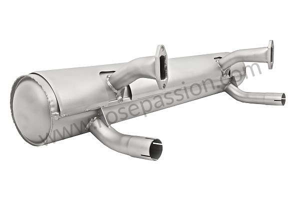 P198447 - Stainless steel rear silencer (silencer with long inlets) for Porsche 356B T5 • 1959 • 1600 s (616 / 2 t5) • Roadster b t5 • Manual gearbox, 4 speed