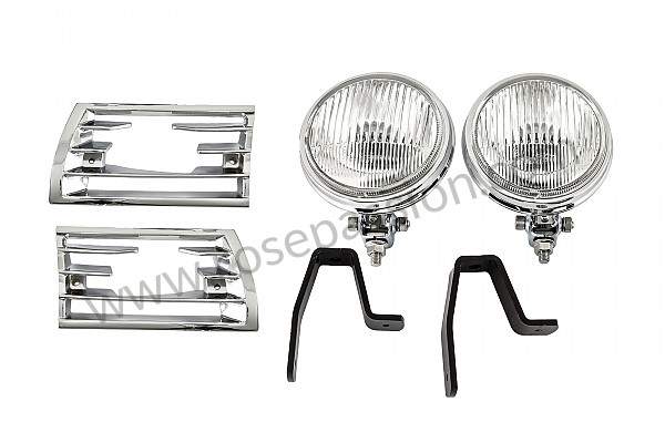 P203276 - Chrome plated round fog lamp kit / white glass with grille and holder for Porsche 911 Classic • 1970 • 2.2e • Targa • Manual gearbox, 5 speed