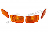 P222385 - Front orange indicator kit for 964 (2 indicators + 2 side glass elements) for Porsche 964 / 911 Carrera 2/4 • 1992 • 964 rs • Coupe • Manual gearbox, 5 speed