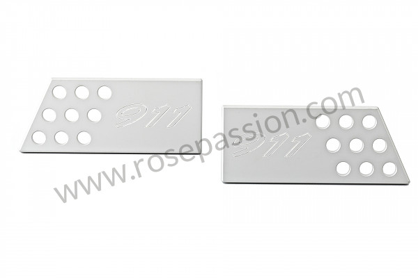 P222462 - Pair of perforated aluminium interior door handles with logo for Porsche 911 Turbo / 911T / GT2 / 965 • 1991 • 3.3 turbo • Coupe • Manual gearbox, 5 speed