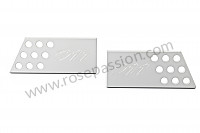 P222462 - Pair of perforated aluminium interior door handles with logo for Porsche 911 Turbo / 911T / GT2 / 965 • 1981 • 3.3 turbo • Coupe • Manual gearbox, 4 speed