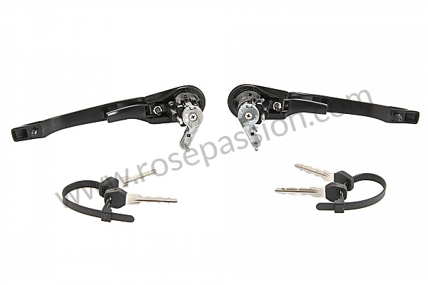 P232718 - Pair of black door handles for 911 with cylinder, but without key number (same key for both handles) for Porsche 964 / 911 Carrera 2/4 • 1994 • 964 carrera 2 • Cabrio • Automatic gearbox