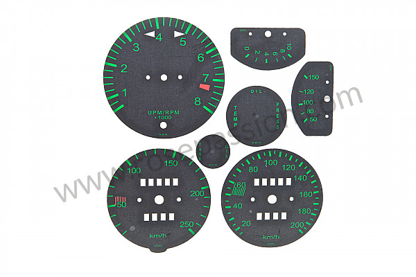P232734 - Bausatz kilometerzählerblatt schwarz grün 911 65-68 für Porsche 911 G • 1981 • 3.0sc • Targa • 5-gang-handschaltgetriebe