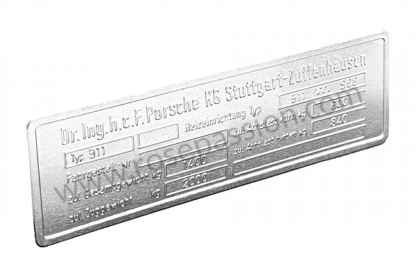P232741 - 4-line constructor plate type 911 for Porsche 911 Classic • 1969 • 2.0s • Targa • Manual gearbox, 5 speed