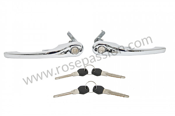 P244006 - Pair of chrome plated door handles for 911 with cylinder, but without key number (same key for both handles) for Porsche 911 Classic • 1970 • 2.2e • Targa • Automatic gearbox
