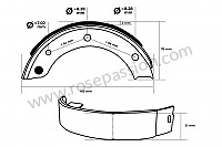 P244101 - Handbrake lining kit for Porsche 356C • 1964 • 1600 sc (616 / 16) • Coupe reutter c • Manual gearbox, 4 speed