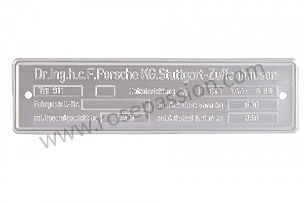 P251445 - Plaque constructeur 3 lignes type 911 XXXに対応 Porsche 911 G • 1989 • 3.2 g50 • Targa