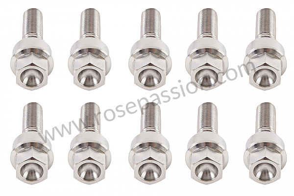 P252885 - Set of 10 titanium wheel screws dimension 40 mm (for assembly with widener between 10 and 14 mm) for Porsche 997-2 / 911 Carrera • 2012 • 997 c4s • Targa • Pdk gearbox