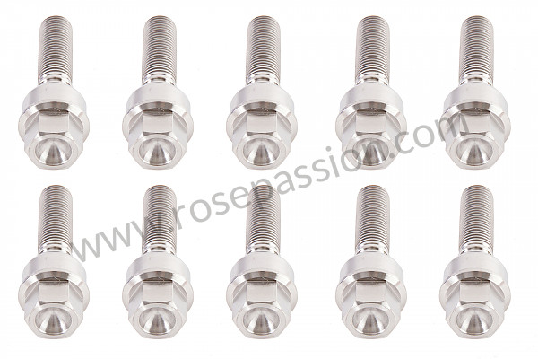 P252886 - Set of 10 titanium wheel screws dimension 45 mm (for assembly with widener between 15 and 20 mm) for Porsche 997-1 / 911 Carrera • 2008 • 997 c2s • Coupe • Automatic gearbox