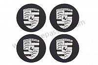 P258601 - Emblem-radkappensatz für original-fuchsfelge 17 - 18 -19 zoll schwarz für Porsche Cayman / 987C • 2007 • Cayman s 3.4 • 6-gang-handschaltgetriebe