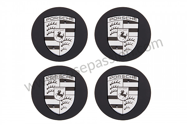 P258601 - Emblem-radkappensatz für original-fuchsfelge 17 - 18 -19 zoll schwarz für Porsche 996 / 911 Carrera • 1998 • 996 carrera 2 • Coupe • 6-gang-handschaltgetriebe